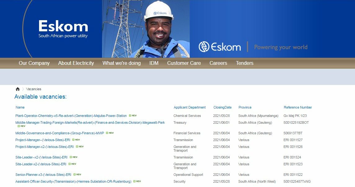 Eskom Vacancies